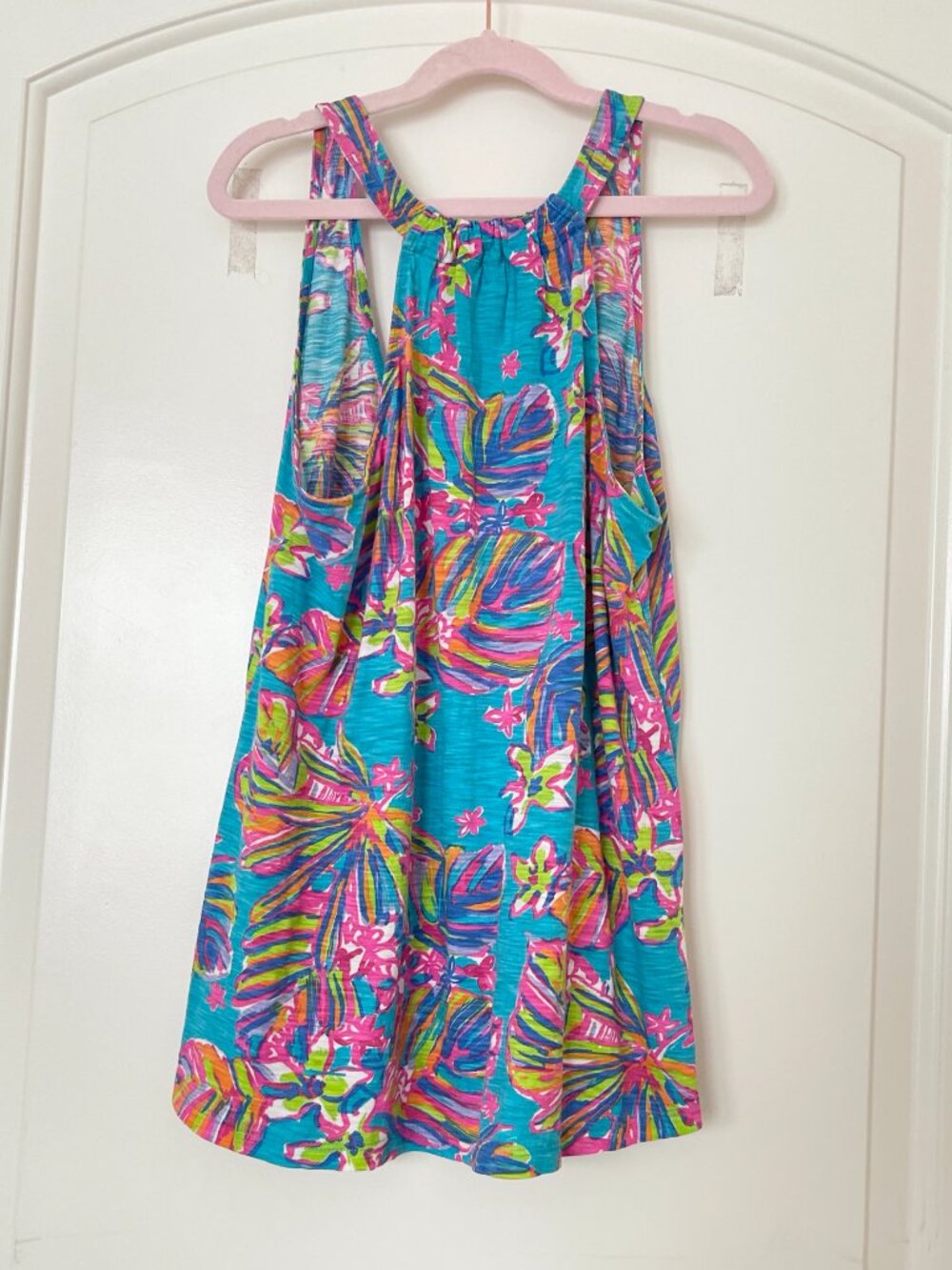 Lilly Pulitzer Minka Trapeze Tank Top Sea Blue Summer Haze Engineered Small - Picture 4 of 7